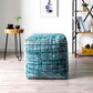 18" Beige Abstract Pouf Ottoman