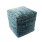 18" Beige Abstract Pouf Ottoman