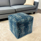 18" Blue Abstract Pouf Ottoman
