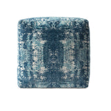 18" Blue Abstract Pouf Ottoman