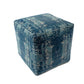 18" Blue Abstract Pouf Ottoman