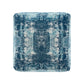 18" Blue Abstract Pouf Ottoman