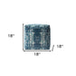 18" Blue Abstract Pouf Ottoman