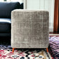 18" Gray Geometric Pouf Ottoman