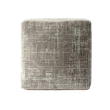 18" Gray Geometric Pouf Ottoman