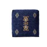 18" Blue Medallion Pouf Ottoman