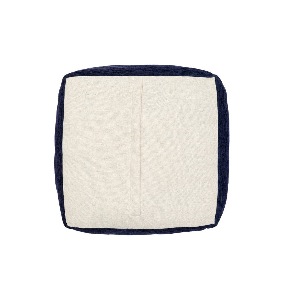 18" Blue Medallion Pouf Ottoman