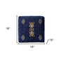18" Blue Medallion Pouf Ottoman