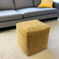 18" Yellow Abstract Pouf Ottoman