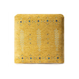 18" Yellow Abstract Pouf Ottoman
