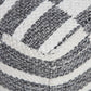 18" Gray Cotton Geometric Pouf Ottoman