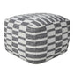 18" Gray Cotton Geometric Pouf Ottoman