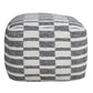 18" Gray Cotton Geometric Pouf Ottoman
