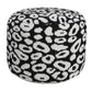 18" Black Abstract Cylinder Pouf Ottoman