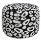18" Black Abstract Cylinder Pouf Ottoman