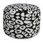 18" Black Cylinder Abstract Pouf Ottoman
