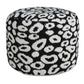 18" Black Cylinder Abstract Pouf Ottoman