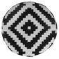 18" Black Cylinder Geometric Pouf Ottoman