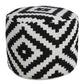 18" Black Cylinder Geometric Pouf Ottoman