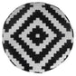 18" Black Geometric Cylinder Pouf Ottoman