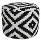 18" Black Cylinder Geometric Pouf Ottoman