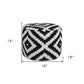 18" Black Cylinder Geometric Pouf Ottoman