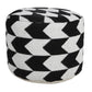 18" Black Chevron Cylinder Pouf Ottoman