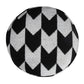 18" Black Cylinder Chevron Pouf Ottoman