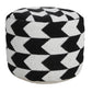 18" Black Cylinder Chevron Pouf Ottoman