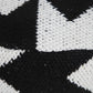 18" Black Chevron Cylinder Pouf Ottoman