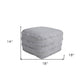 18" Cream Cotton Tufted Cube Striped Pouf Ottoman