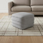18" Blue Cotton Striped Pouf Ottoman