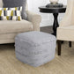 18" Cream Cotton Tufted Cube Striped Pouf Ottoman