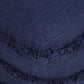 18" Blue Cotton Striped Pouf Ottoman