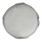 18" Cream Cotton Cylinder Geometric Pouf Ottoman