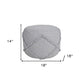 18" Cream Cotton Cylinder Geometric Pouf Ottoman