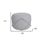 18" Gray Cotton Cylinder Geometric Pouf Ottoman