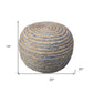 20" Rainbow Cotton Blend Round Striped Pouf Ottoman