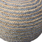 20" Rainbow Cotton Blend Round Striped Pouf Ottoman
