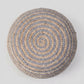 20" Rainbow Cotton Blend Round Striped Pouf Ottoman