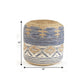 18" Blue Cylinder Geometric Pouf Ottoman