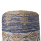 18" Blue Cylinder Geometric Pouf Ottoman