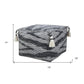 18" Gray Cotton Striped Pouf Ottoman