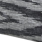 18" Gray Cotton Striped Pouf Ottoman