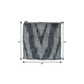 18" Gray Cotton Striped Pouf Ottoman