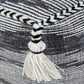 18" Gray Cotton Striped Pouf Ottoman