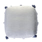 18" Gray Cotton Striped Pouf Ottoman