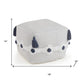 18" Gray Cotton Striped Pouf Ottoman
