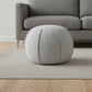 18" Gray Cotton Round Patchwork Pouf Ottoman