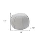 18" Gray Cotton Round Patchwork Pouf Ottoman